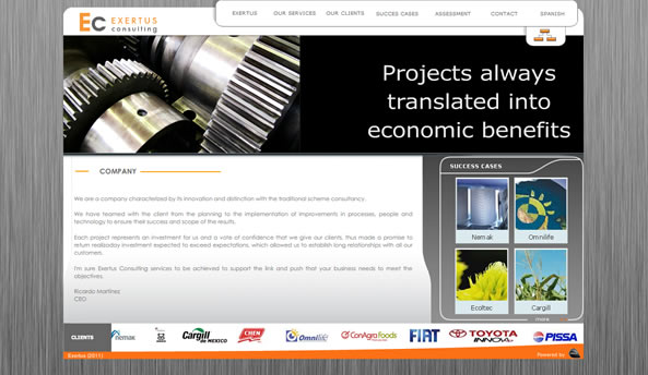 Exertus web design